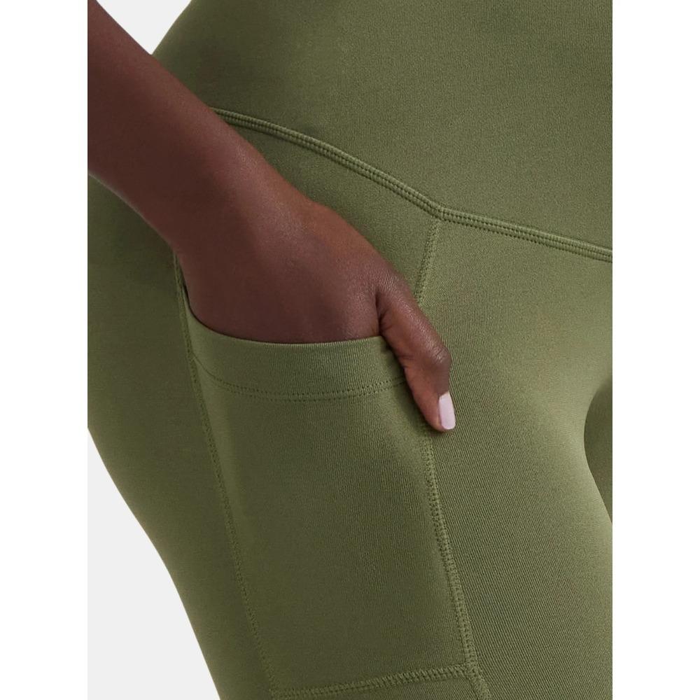 Time‎ and Tru Maternity Bike Shorts S (4-6) Olive Seamless Wicking Support - Picture 3 of 5